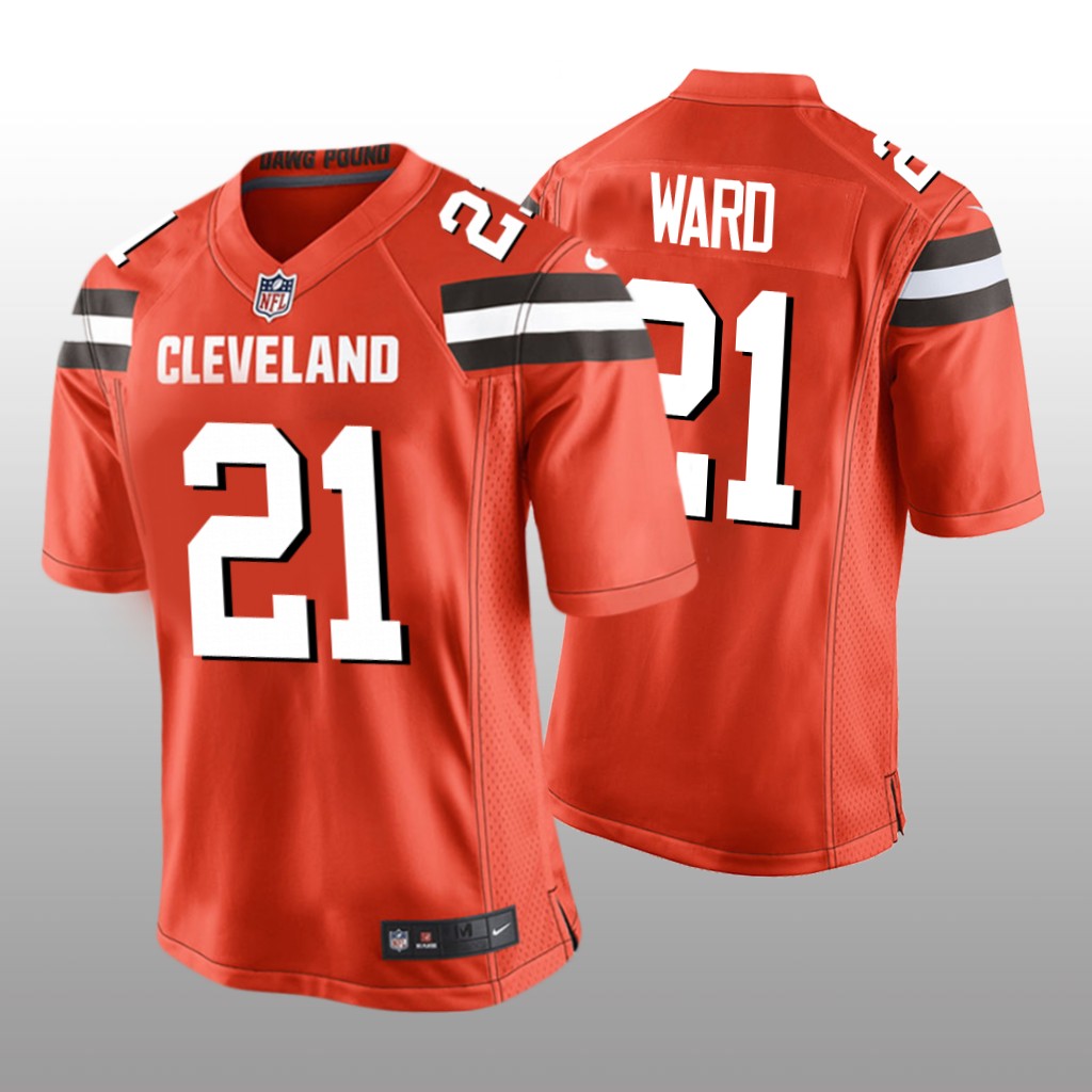 Cleveland Browns #21 Orange Men’s Denzel Ward Game Jersey