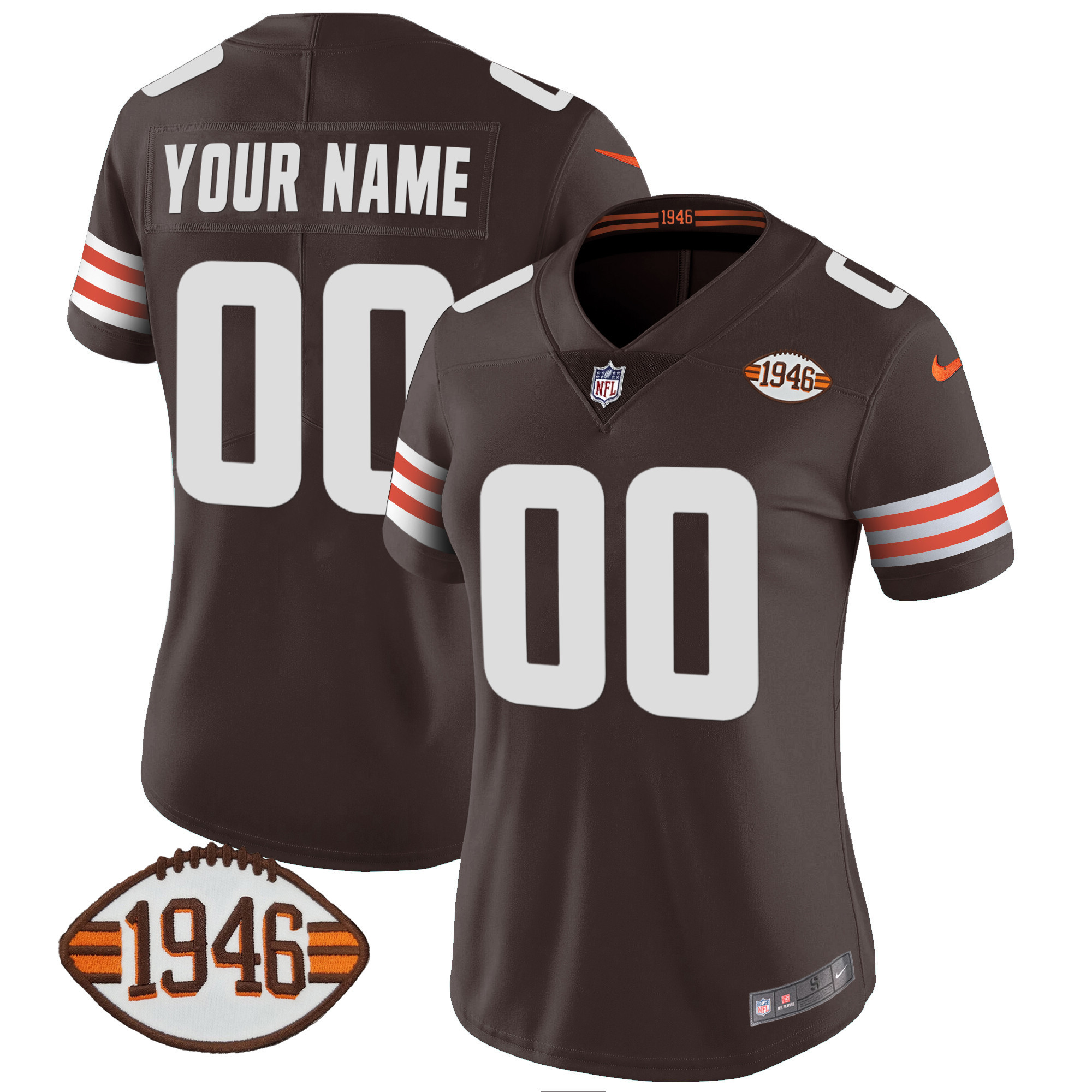 Cleveland Browns 1946 75th Anniversary Patch Custom Jersey - All Stitched