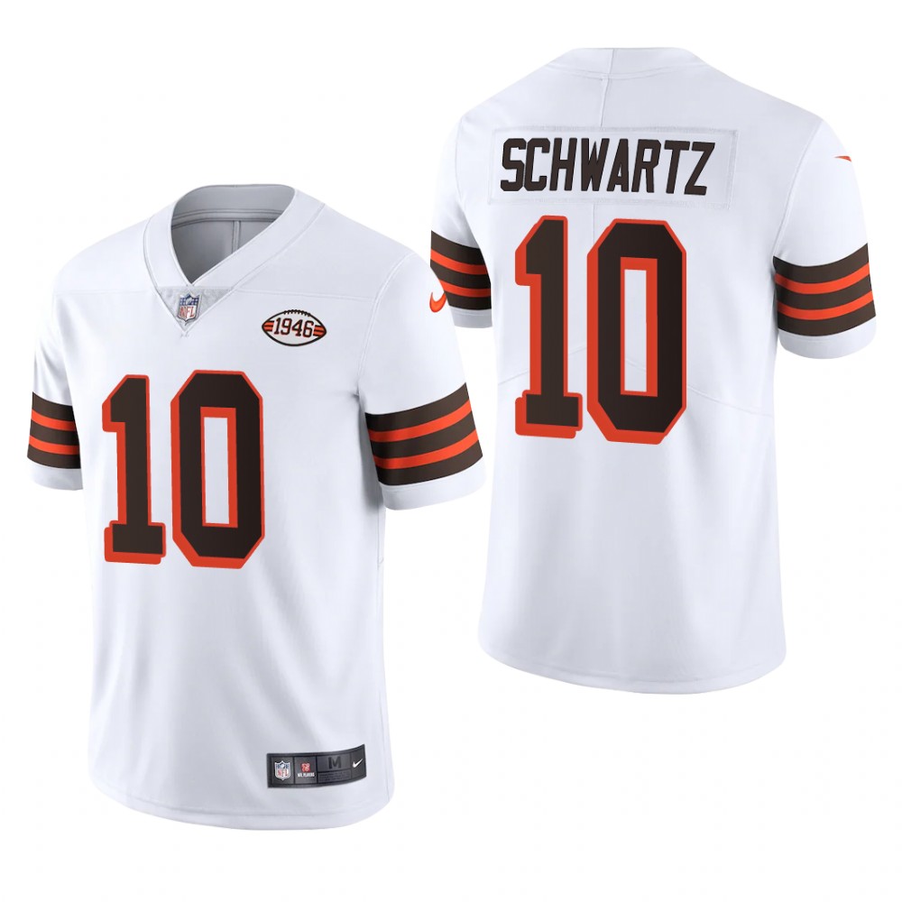 Cleveland Browns Anthony Schwartz White Jersey Vapor Limited - Men's