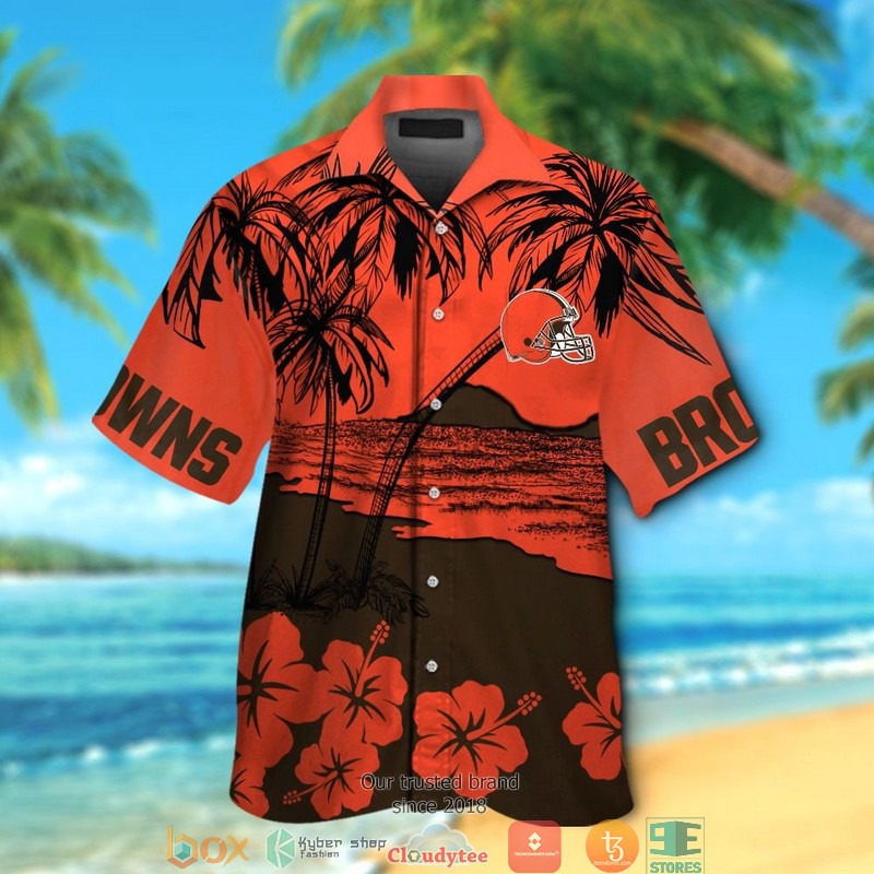 Cleveland Browns Coconut island Orange Hawaiian Shirt