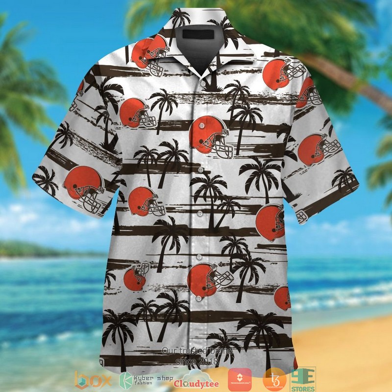 Cleveland Browns coconut pattern white Hawaiian Shirt