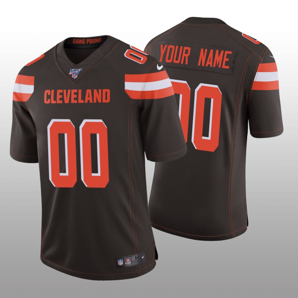 Cleveland Browns Custom Brown Vapor Limited Jersey 100th Season - Men's