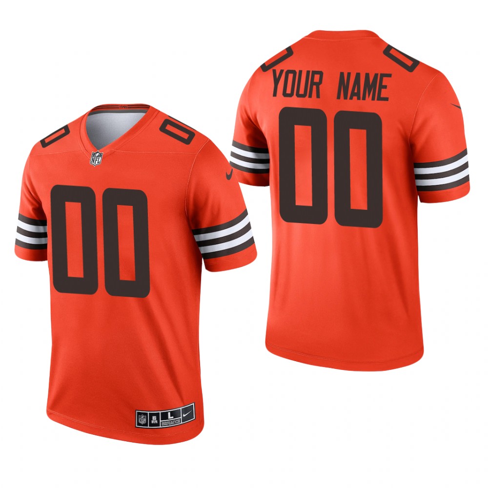Cleveland Browns Custom Orange Jersey Inverted Legend - Men's