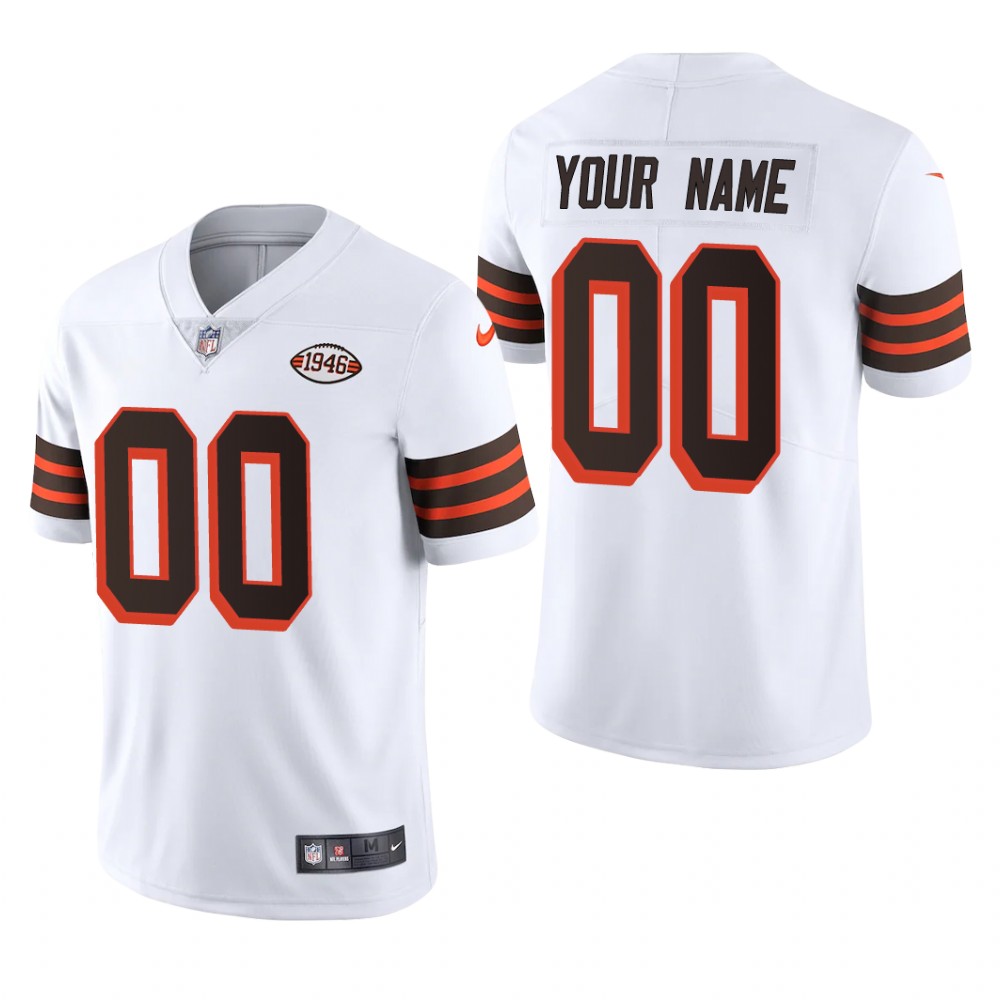 Cleveland Browns Custom White Jersey 1946 Collection Vapor Limited - Men's
