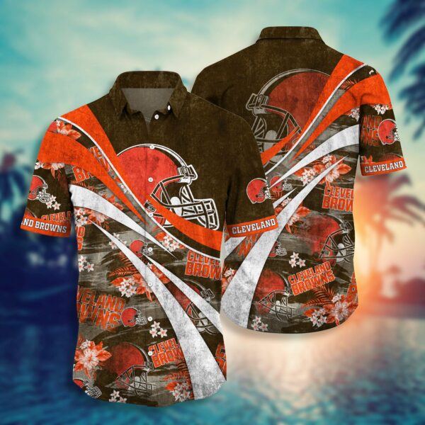 Cleveland Browns Floral Distressed Hawaiian Shirt