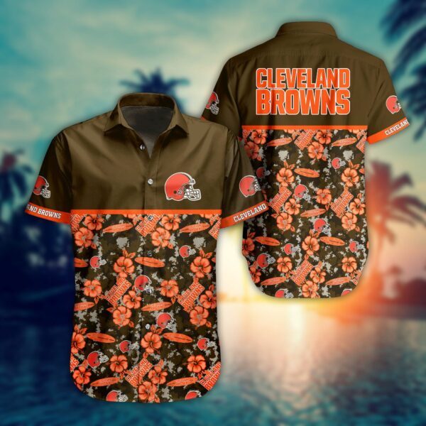 Cleveland Browns Flower and Surf Board Summer Hawaiian Shirt