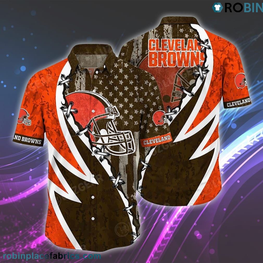 Cleveland Browns Graphic American Flag Hawaiian Shirt