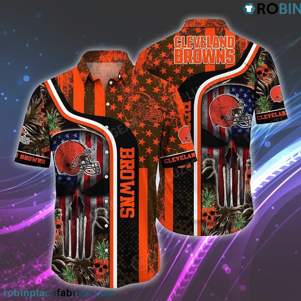 Cleveland Browns Graphic Patterns Kull Punisher Hawaiian Shirt