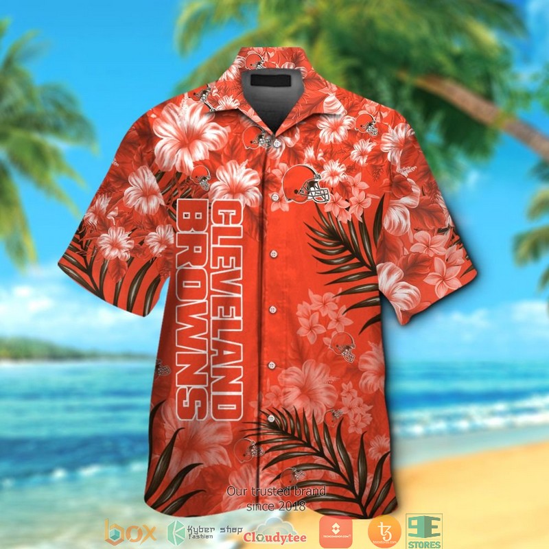 Cleveland Browns Hibiscus leaf orange Hawaiian Shirt
