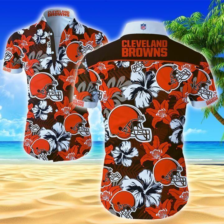 Cleveland Browns Logo Hawaiian Shirt