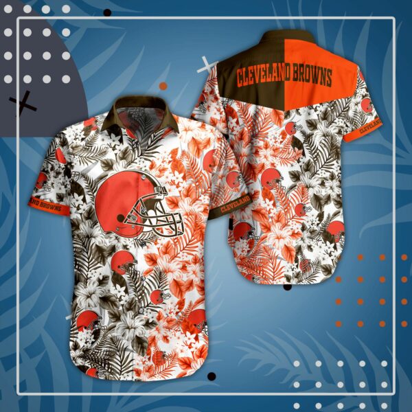 Cleveland Browns Many Logo Summer Hawaiian Shirt