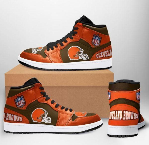Cleveland Browns Nfl Football Team Air Sneakers Sneakers Sport Sneakers High Top Air Jordan Sneaker, Air Jordan Hightop