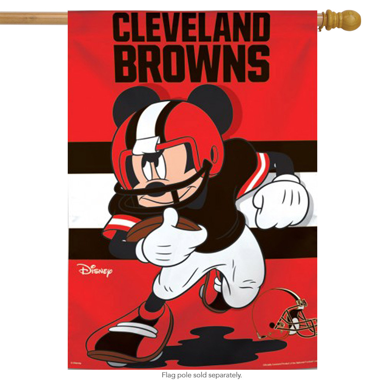 Cleveland Browns NFL Mickey Mouse Football Garden Flag, House Flag