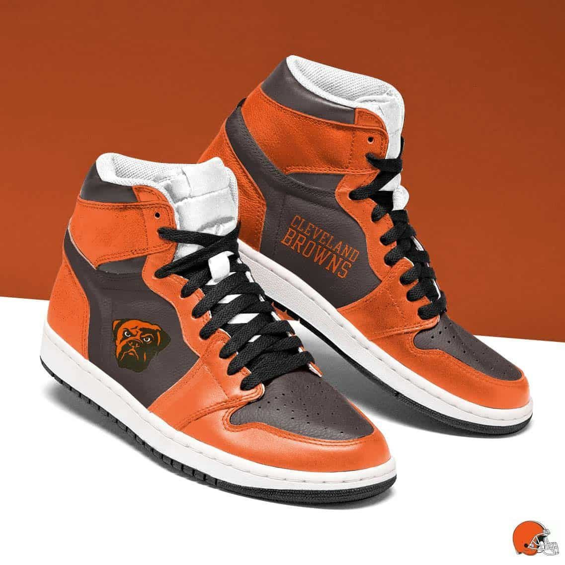 Cleveland Browns NFL Team Sneakers Gift For Fans High Top Air Jordan Sneaker, Air Jordan Hightop