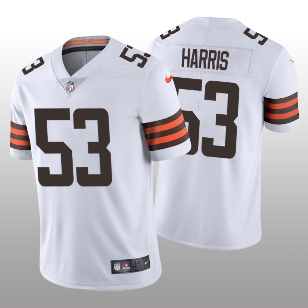 Cleveland Browns Nick Harris White Jersey Vapor Limited - Men's