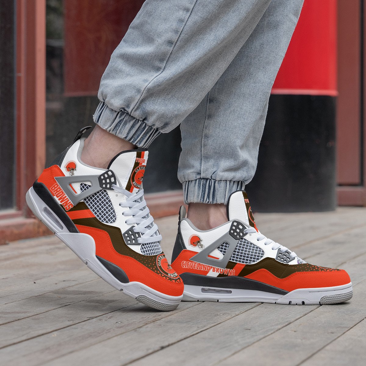 Cleveland Browns Personalized Air Jordan 4 Sneaker