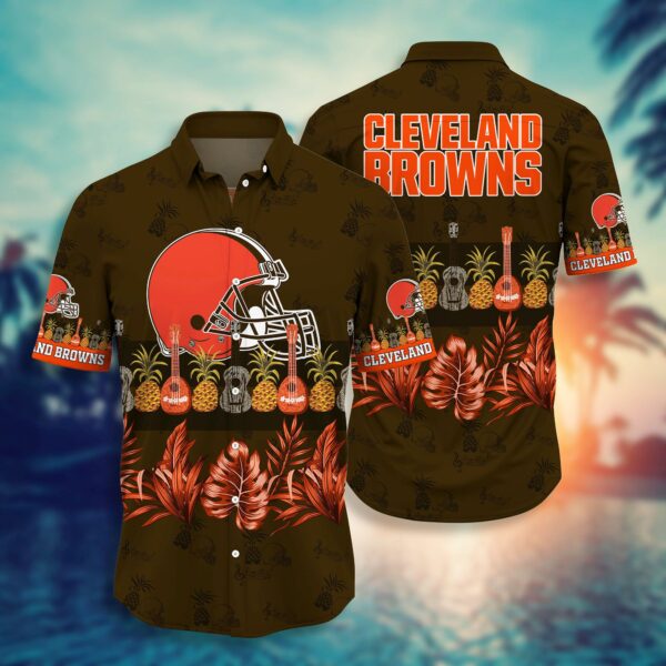 Cleveland Browns Pinneapple and Guitar Summer Hawaiian Shirt