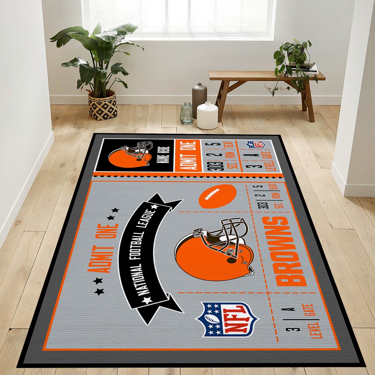 Cleveland Browns Rectangle Rug – Custom Size And Printing