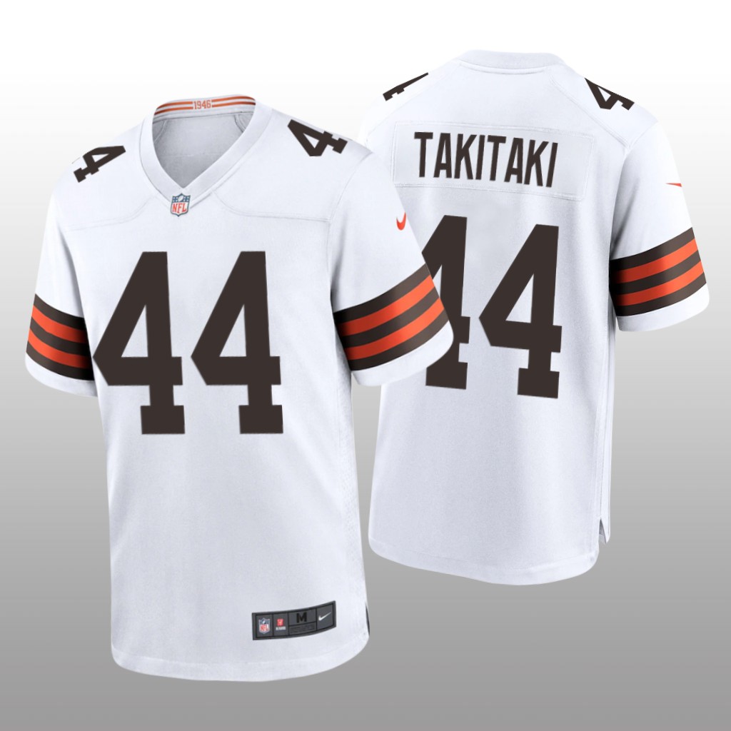 Cleveland Browns Sione Takitaki White Jersey Game - Men's