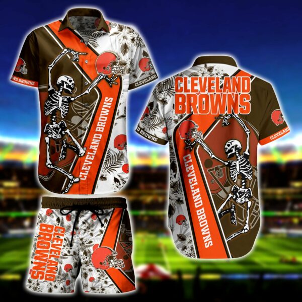 Cleveland Browns Skeleton Dance Hawaiian Shirt