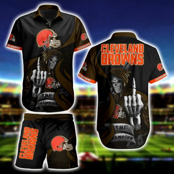 Cleveland Browns Skull Death Hawaiian Shirt