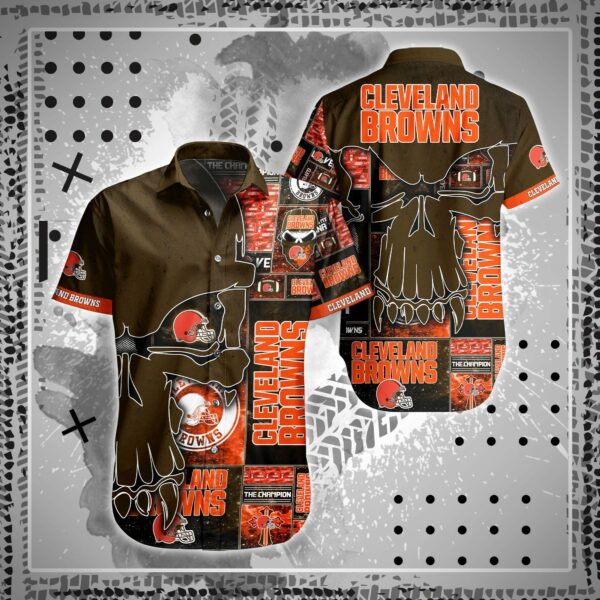 Cleveland Browns Skull Hawaiian Shirt