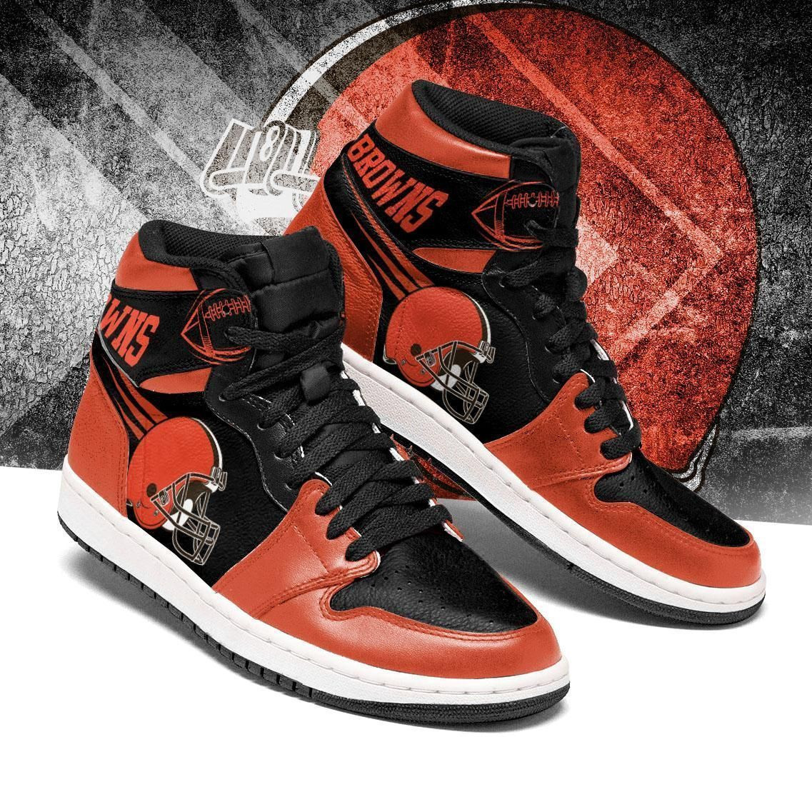 Cleveland Browns Sneakers Shoes Nfl Football Teams Sneaker High Top Air Jordan Sneaker, Air Jordan Hightop