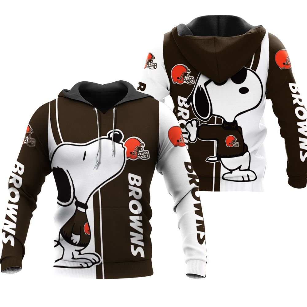 Cleveland Browns snoopy lover printed 3D Hoodie
