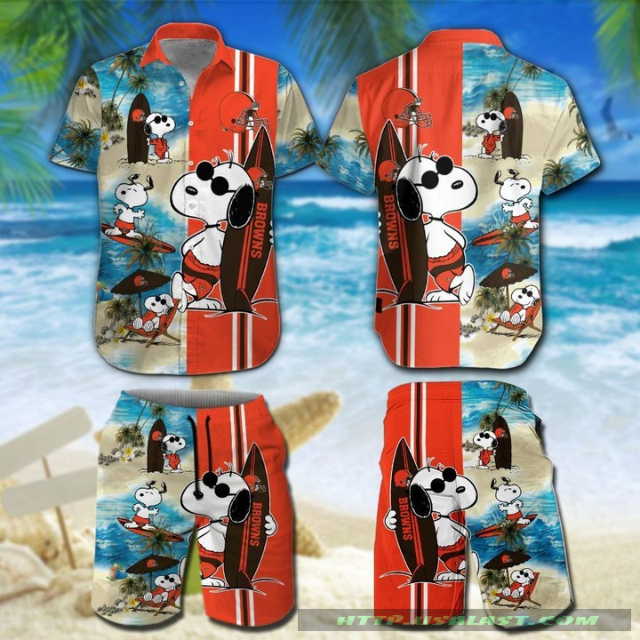 Cleveland Browns Snoopy Surfing Hawaiian Shirt