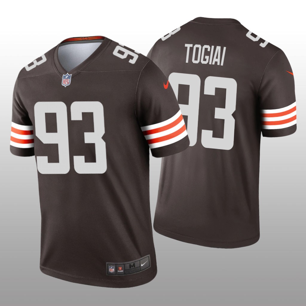Cleveland Browns Tommy Togiai Brown Jersey Legend - Men's