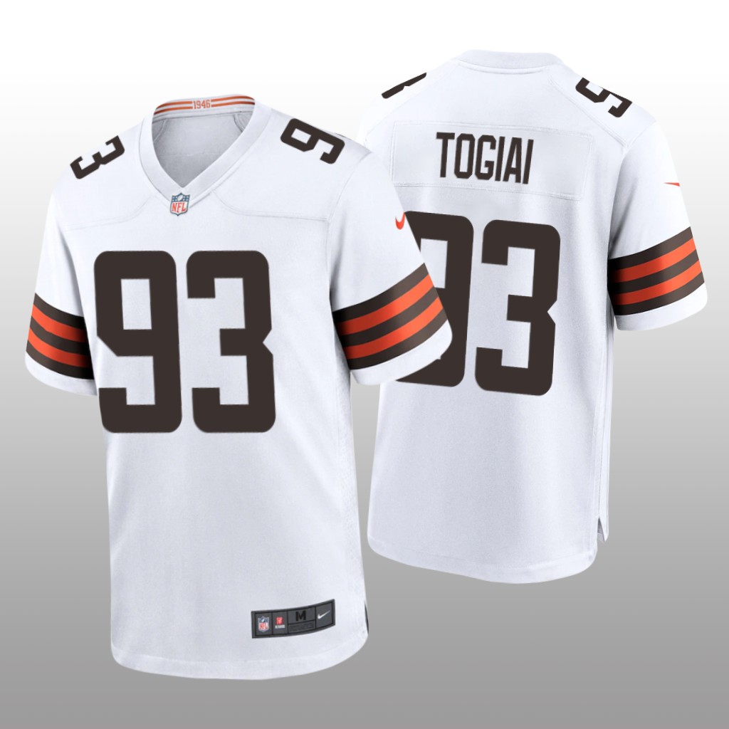 Cleveland Browns Tommy Togiai White Jersey Game - Men's