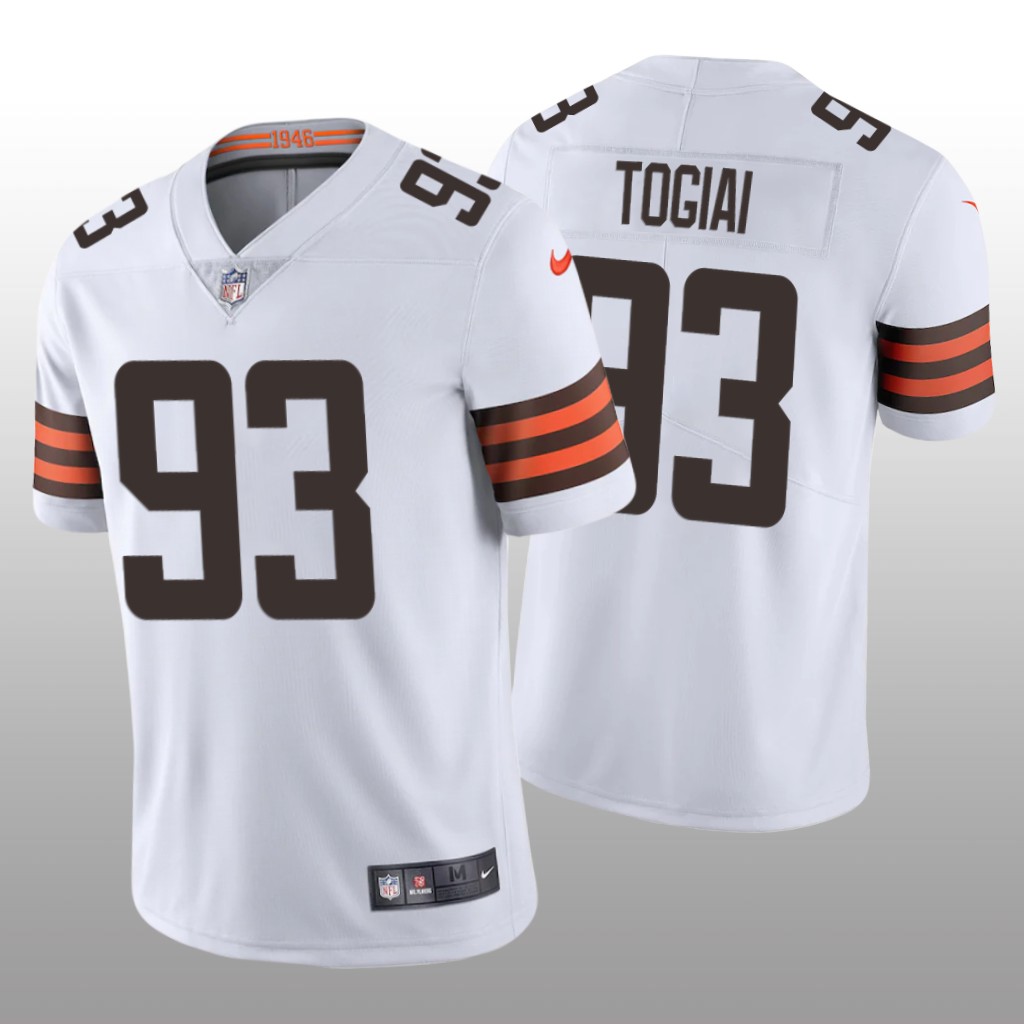 Cleveland Browns Tommy Togiai White Jersey Vapor Limited - Men's