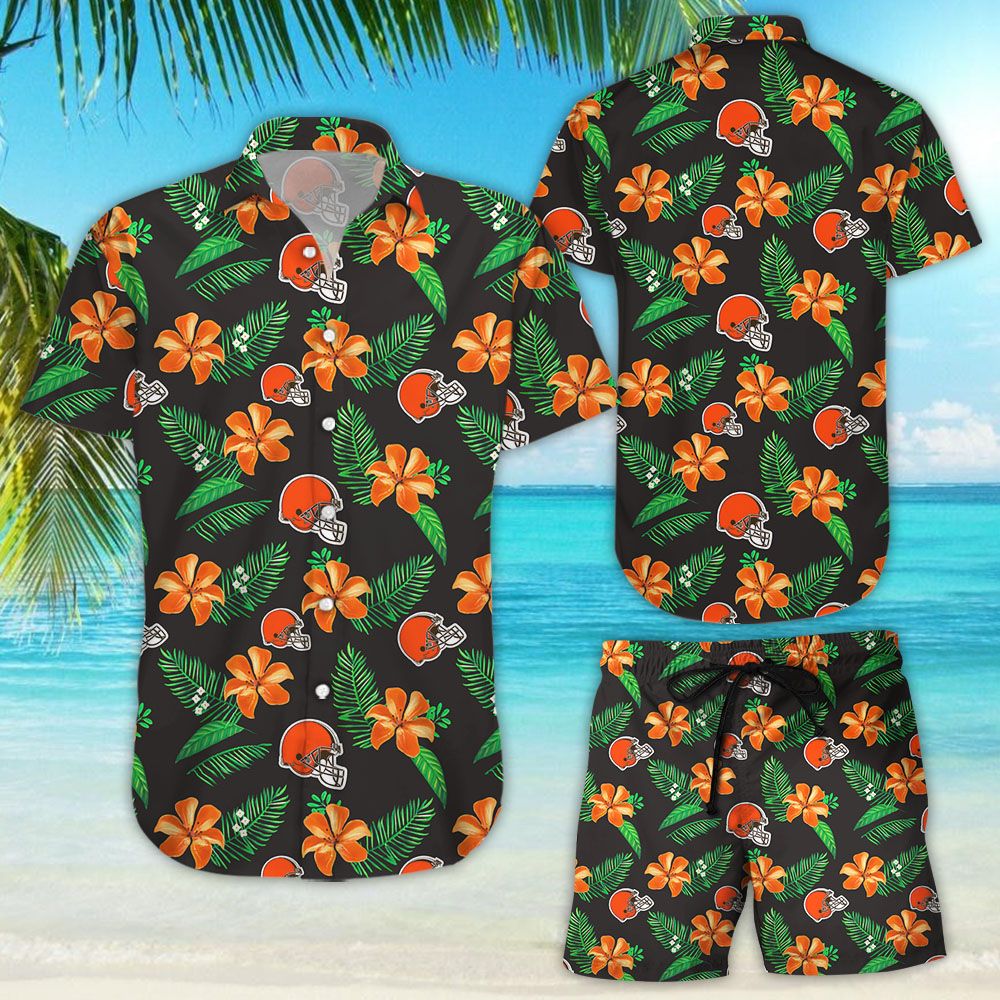 Cleveland Browns Tropical Flower Hawaiian Shirt