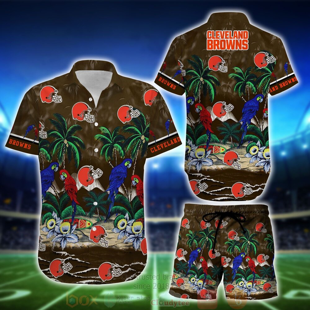 Cleveland Browns Tropical Sea And Parrots Hawaiian Shirt