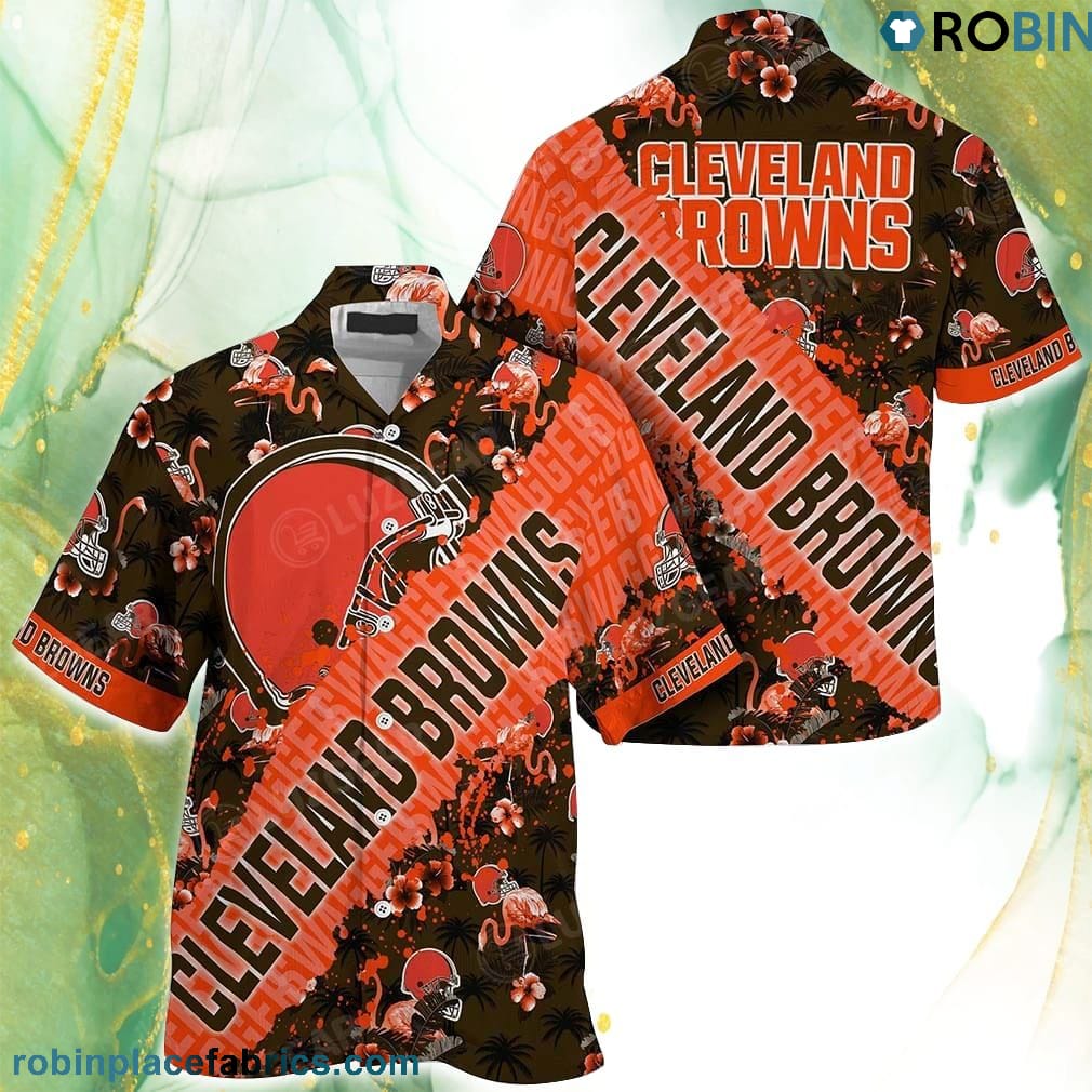 Cleveland Browns With Patterns Flamingo Hawaiian Shirt