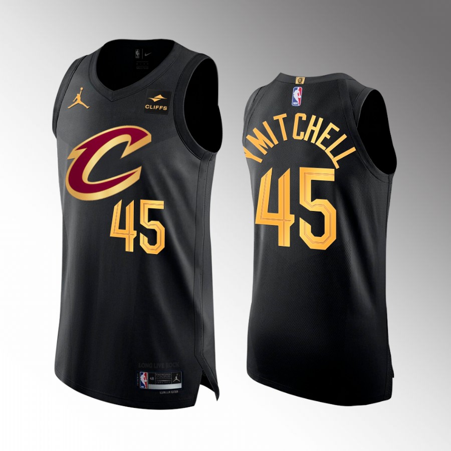 Cleveland Cavaliers #45 Donovan Mitchell Black Jersey 2022-23 Statement Edition