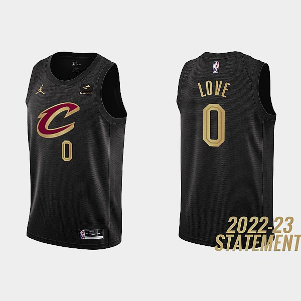 Cleveland Cavaliers 0 Kevin Love 2022-23 Statement Edition Black Men Stitched Jersey