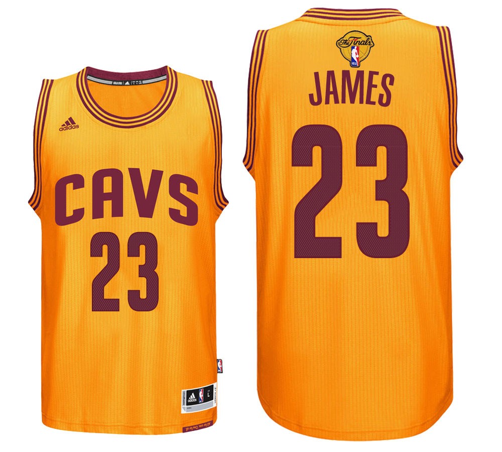 Cleveland Cavaliers LeBron James Cleveland Cavaliers #23 Home Gold 2017 NBA The Final Games Jersey