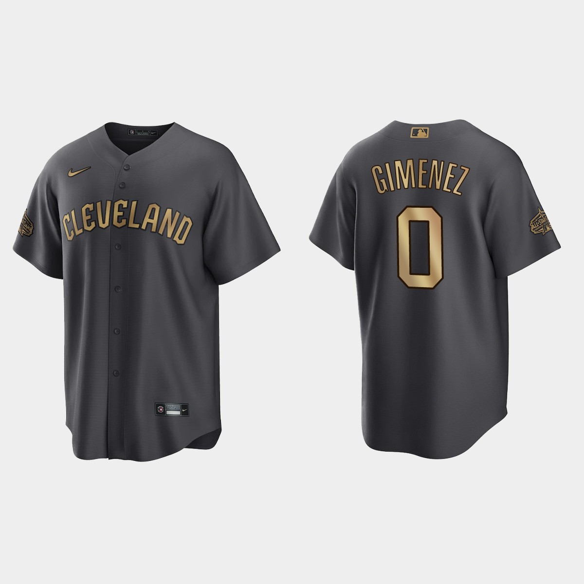 Cleveland Guardians Andres Gimenez 2022 MLB All-Star Game Jersey – Charcoal