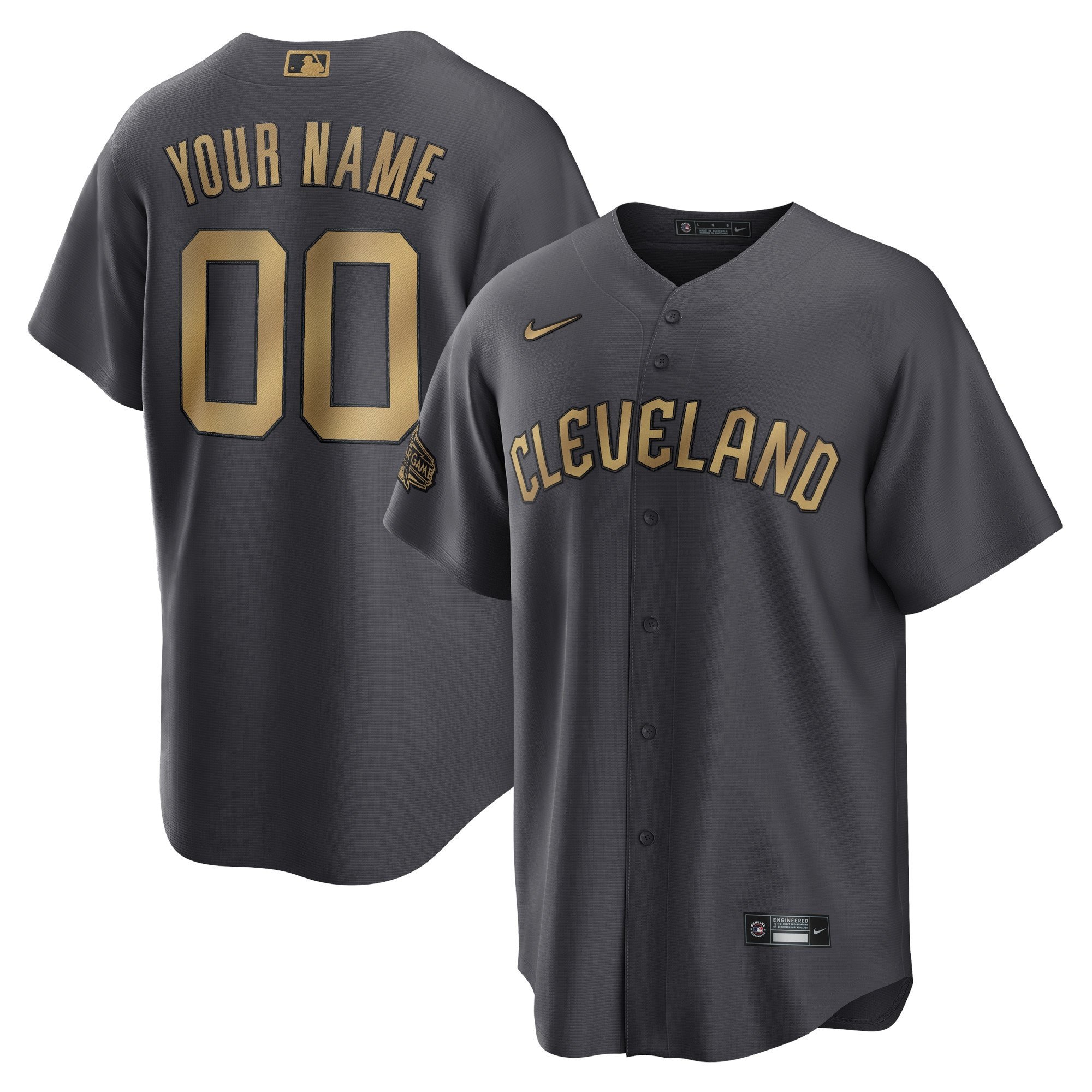Cleveland Guardians Nike 2022 MLB All-Star Game Replica Custom Stitched Jersey – Charcoal