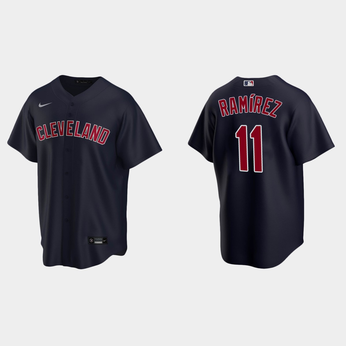 Cleveland Indians #11 Jose Ramirez Navy Alternate Jersey