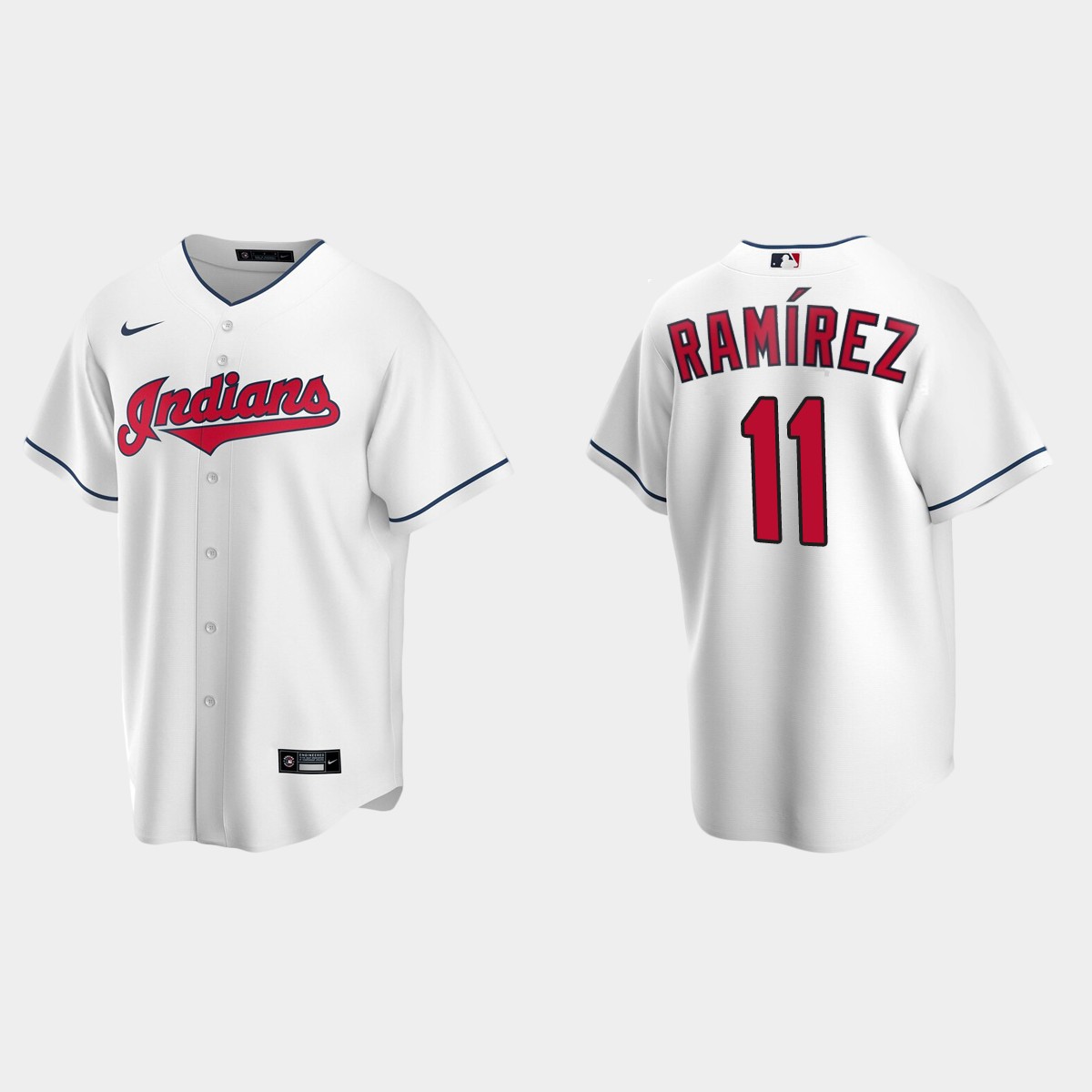 Cleveland Indians #11 Jose Ramirez White Home Jersey