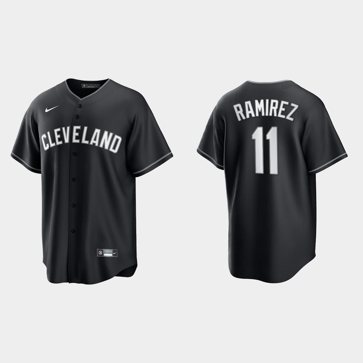 Cleveland Indians Jose Ramirez 2021 All Black Fashion Jersey – Black White