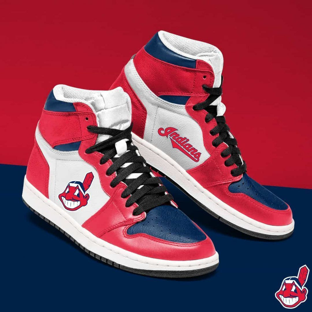 Cleveland Indians MLB ?Team Sneakers Gift For Fans High Top Air Jordan Sneaker, Air Jordan Hightop