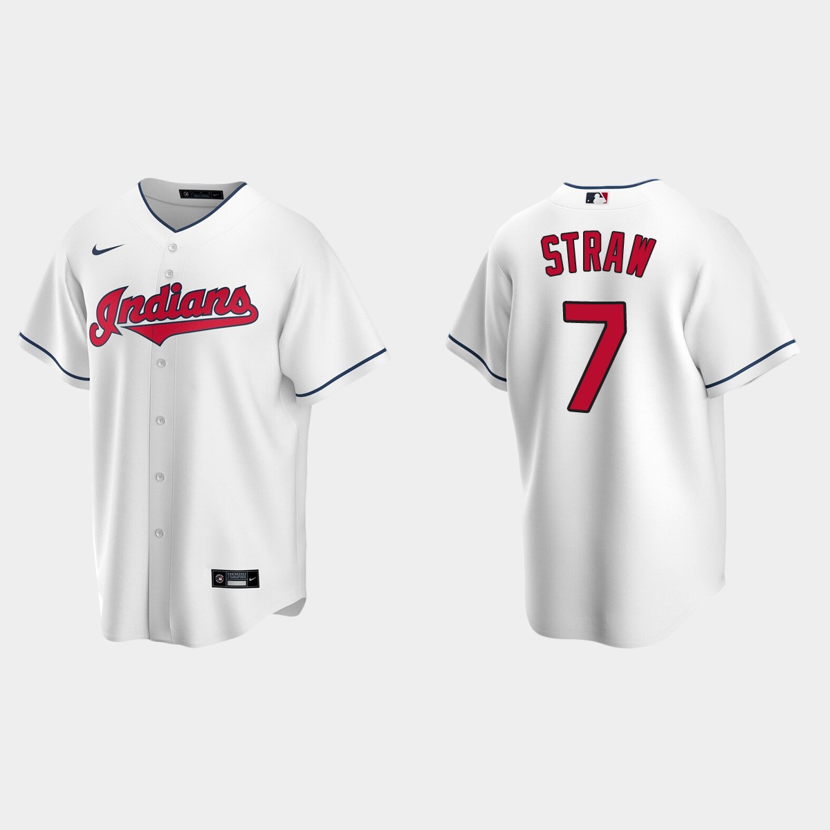 Cleveland Indians Myles Straw Home Jersey - White