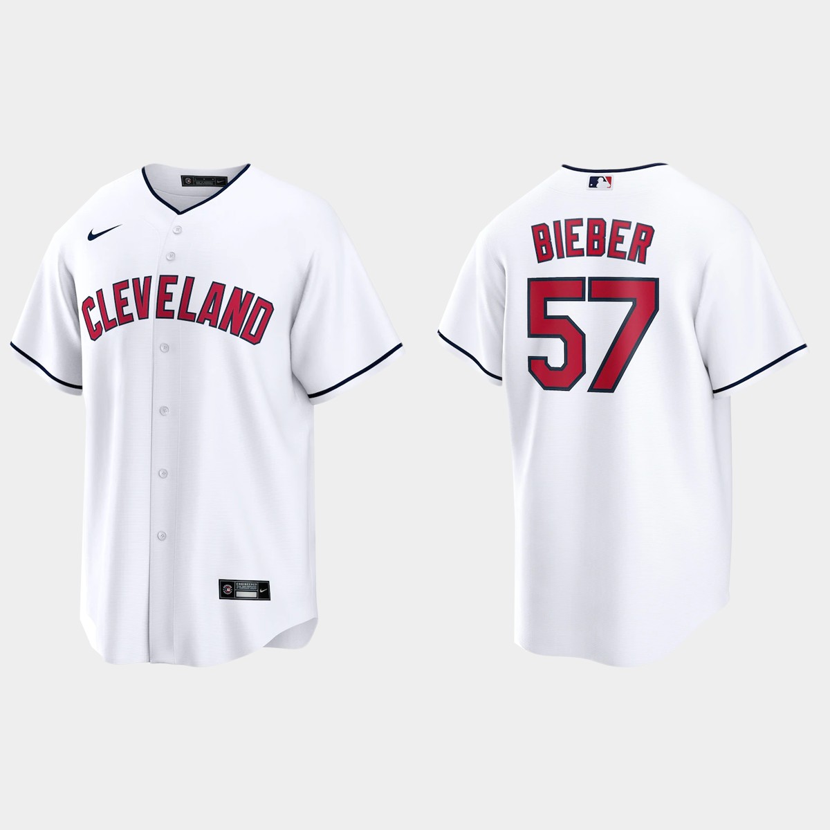 Cleveland Indians Shane Bieber Alternate Jersey - White