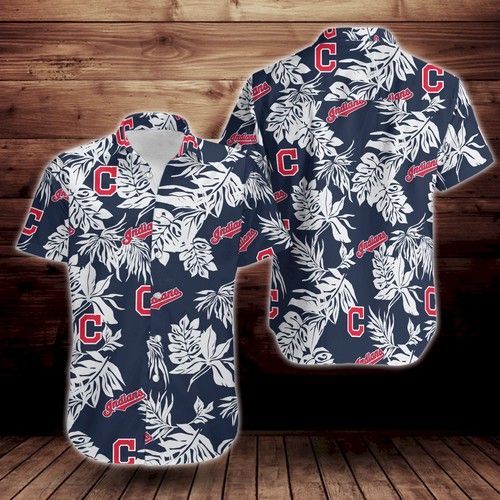 Cleveland Indians Tropical Flower Hawaiian Shirt