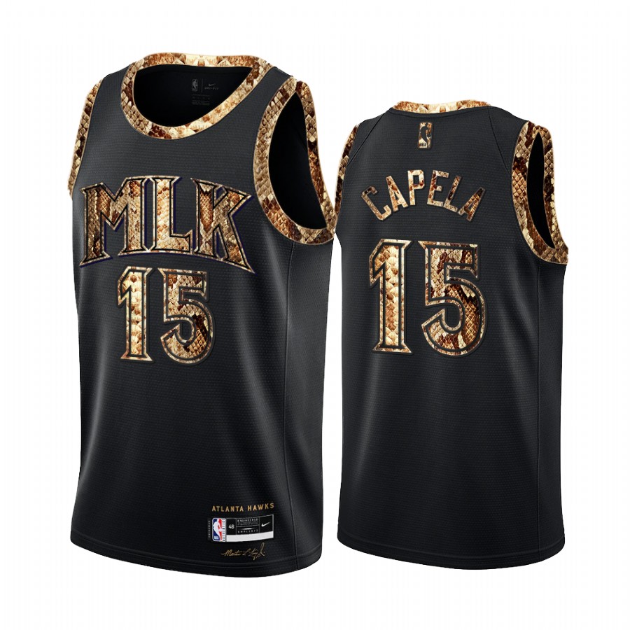 Clint Capela Atlanta Hawks Black Python Skin Jersey 2021 Exclusive Edition