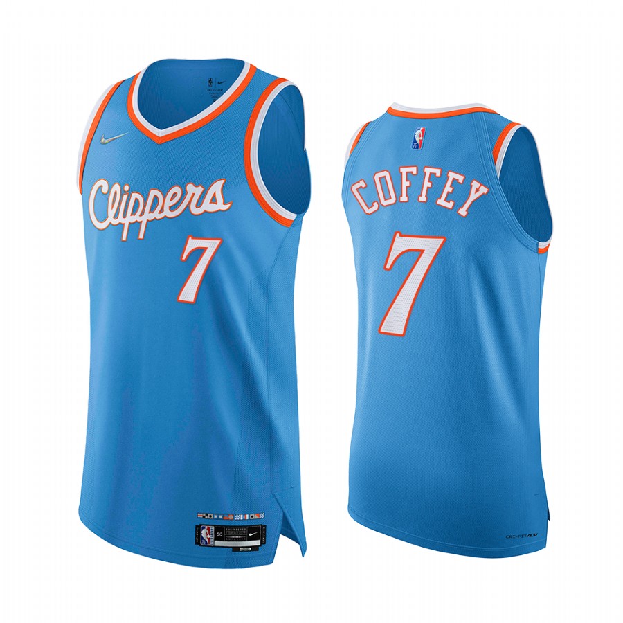 Clippers #7 Amir Coffey Blue Jersey 75th Season City Edition 2021-22