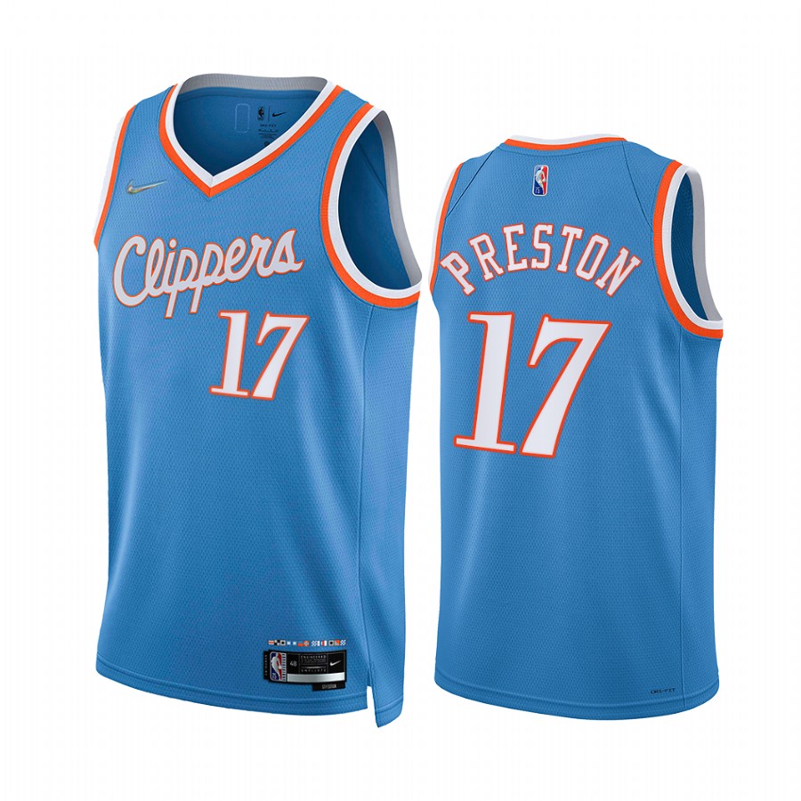 Clippers Jason Preston City Edition Blue 2021-22 Jersey 75th Anniversary